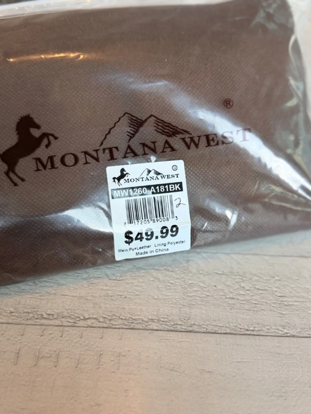 Montana West Genuine Hair-On Cowhide Ring Handle Wristlet Clutch Bag
